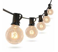 Lumière de corde extérieure - PAS DE MARQUE - G40 30m - 50 lampes +4 de rechange - IP44 étanche - Abat-jour verre