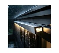 Lumière de gouttière à LED en aluminium étanche et découpable | Alliage d'aluminium durability, bonne dérivation de l'eau, découpable, assemblage facile.(Silver,2pcs)
