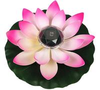 Lumière de Lotus, décoration de Bassin Flottant Solaire Fleur de Lotus LED changeant de Couleur de Fleurs Nuit Lampe de lumière