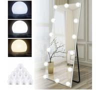 Lumière de Miroir Kit de 14 Ampoules pour Coiffeuse Maquillage, Miroir LED Hollywood Dimmable, Lampe Coiffeuse USB avec Interrupteu