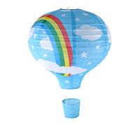 Lumière de montgolfière - Plafonnier de montgolfière arc-en-ciel, avec décoration d'abat-jour en lanterne en papier, bleu