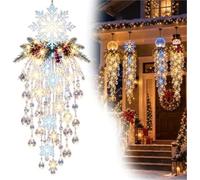 LumièRe De NoëL à Cascade De Cristal Lumière de Noël en cascade cristal | Décor de porche à LED en cristal de flocon de neige suspendu(Snowflake)