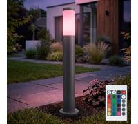 Lampadaire d'extérieur ANTHRACITE Lampe d'extérieur de jardin télécommandée DIMMABLE dans un ensemble comprenant des ampoules LED RGB