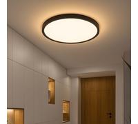 Lumière de Salle de Bain Couloir Plafonnier Dimmable LED Noir IP44 Backlight