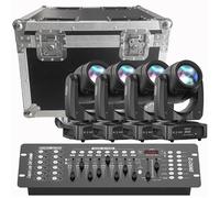 Lumière de Scène - UKing 200W DJ Lyre LED Beam GOBO - Jeux de Lumiere 18 Prisme Effet arc-en-ciel PACK DE 4 Avec Flightcase