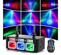 Lumière Disco DJ avec Télécommande, Lumière de Fête, Jeux de Lumières LED RGBW, 90 Motifs Dynamiques, Activation Sonore, DMX, pour Anniversaire, Club, Mariage et Bar
