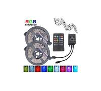 Lumière flexible de bande 3528 led rvb 10m 600led / m musique ir télécommande dc12v - noir