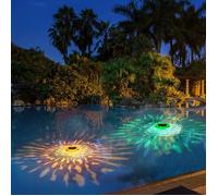 Lumière Flottante Solaire de Piscine Motif Poisson, Rechargeable Étanche Suspendue pour Étang et Fontaine