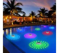 Lumière flottante solaire pour piscine, s'allume automatiquement la nuit, s'éteint automatiquement le jour, lumière de bassin à changement de couleur RVB, lumière flottante sur l'eau, lumière de spa,