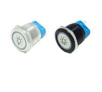 Lumière LED d'arrêt de démarrage de commutateur de bouton poussoir de 16/19/22mm(Blue,19MM WITH SOCKET_SELF-LOCKING (BLACK)_LED BLUE)