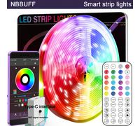 Lumière LED pour chambre, bande lumineuse intelligente de 3ft-100ft avec contrôle par application, synchronisation musicale, changement de couleur, télécommande et minuterie, pour chambre, réglage de 