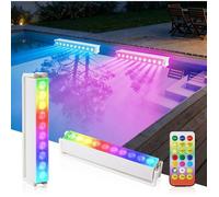 Lumière LED Sous Eau pour Piscine Sans Fil Rechargeable,Lampe Submersible avec Télécommande,8 Modes 2 Pack