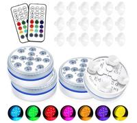 Lumière LED Submersible, Eclairage Piscine LED avec Télécommande RF et Ventouse Étanche,(4 Pièce)
