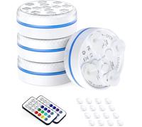 Lumière LED Submersible, Projecteur Piscine Étanche Sous-Marines Multi-couleur avec Télécommande, Eclairage piscine hors sol(4 Pcs)