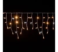 Lumière LED Xmas King FLASH en forme de stalactites, 3 x 0,5 m, 114 LED MAXI, connectable, PROFI 230 V, usage extérieur, glaçons blanc chaud