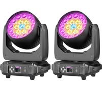 Lumière Moving Head, LED RGBW haute puissance, options de contrôle polyvalentes, 2 lumières, prise EU, 2 lumières, prise EU