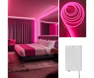 Lumière néon LED rose, alimentée par batterie, convient pour mariage, chambre de princesse, décoration de chambre à coucher, éclairage de fête, enseigne au néon, alimentée par piles AA (non incluses)