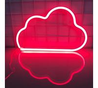 Lumière néon nuage signe, nuage LED, batterie ou USB alimenté néon pour la décoration murale, chambre à coucher, Chambre d'enfants, salon, bar, fête, Noël, mariage (rouge)