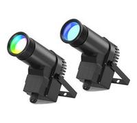 Lumière Pinspot, 30W RGBW, contrôle DMX, 2pcs, fiche EU