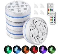Lumière Piscine, Éclairage Piscine LED Magnétique Lampes avec Télécommande, IP68 Étanche RGB Couleurs Lumière LED Submersible