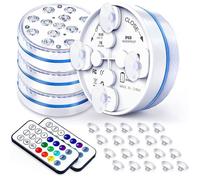 Lumiere Piscine Hors Sol 13 RGB LED Eclairage Piscine,Lumiere Spa avec Télécommande,IP68 Étanche Lampe Piscine pour Jardin-4 Pièces