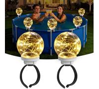 Lumière Piscine Hors Sol Solaire, 2 in 1 Lampe Flottante Piscine pour Metal Frame Pool, Étanche IP68 Éclairage Piscine PROJECTEUR