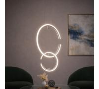 Suspension ronde LED anneau suspension lampe de cuisine suspension LED, 2 flammes, chrome moderne, 1x LED 4,5W 450Lm 4000K, LxlxH 35x21x230cm, WOFI 6989.02.01.0600