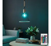 Lumière pour Salle à Manger Lampe Suspension Télécommande LED Grille Dimmbar RGB
