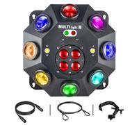 Lumière principale mobile, 150 W RGBW 4 en 1 LED lumières de scène DJ, lumières DJ avec rotation infinie et activation du son pour fête DJ de mariage et Live House