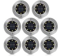 Lumière Solaire Extérieur, Lampe solaire pour jardin 8 pack 8 LED Spots Solaires Encastrables Etanche IP65 Solaire Pelouse Lumiè,118