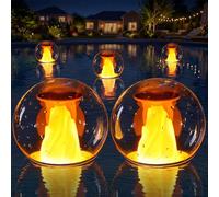 Lumière solaire flottante pour piscine, effet flamme LED, indice de protection IP68, lot de 2