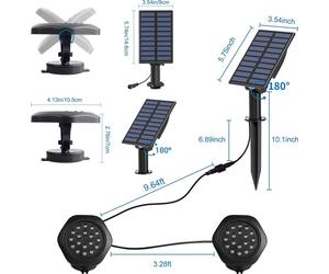 Lumière solaire pour étang Lumière solaire sous-marine pour étang IP68 Lumière LED submersible étanche pour aquarium, jardin, piscine et fontaine