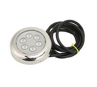 Lumière Sous-marine à LED de 3,5 Pouces, Lumière Sous-marine en Acier Inoxydable PC 316, Montage en Surface IP68 12V à 24VDC, Faisceau de 6 LED à 10 Degrés pour Tableau Arrière de Piscine de
