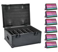 Lumière stroboscopique, puissance 200 W, lumière RVB et blanche, éclairage de scène et mallette de transport pour DJ Disco Party Show, 6 lumières avec boîtier, prise UE
