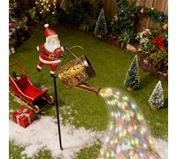 Lumières bouilloire solaires LED Noël | Lumière scintillante cascade jardin Père Noël | Arrosoir solaire Père Noëls avec lumières cascade | Décoration lanterne Noëls extérieure vintage pour patio