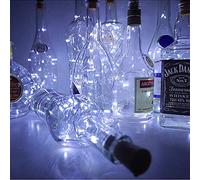 Lumières de Bouteille de Vin avec du Liège, 6 Pack 20 LED 6.5 Pieds (2M) Fil de Cuivre Argenté de Alimenté par batterie Lampe de Corde de Décor à la Maison pour la Fête D'anniversaire de Bricolage