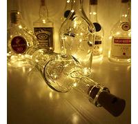 Lumières de Bouteille de Vin avec du Liège, 6 Pack 20 LED 6.5 Pieds (2M) Fil de Cuivre Argenté de Alimenté par batterie Lampe de Corde de Décor à la Maison pour la Fête D'anniversaire de Bricolage