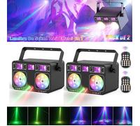 Lumières de fête - JAJALUYA LED Party GOBO Light - Lumières à effets mixtes 5 en 1 pour Noël Fête DJ Disco - Pack de 2