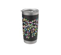Lumières de Noël avec nœud en ruban, coquette esthétique, filles et jeunes Gobelet isotherme en acier inoxydable double paroi