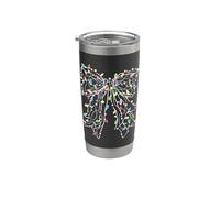 Lumières de Noël avec nœud en ruban, coquette esthétique, filles et jeunes Gobelet isotherme en acier inoxydable double paroi