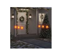 vidaXL Étoiles de Moravie avec piquets 3 pcs LED pliable rouge 35 cm