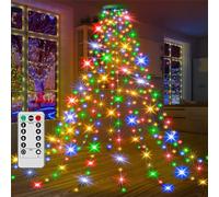Lumières De Noël En Cascade, Lumières De Noël Extérieures LED Avec Anneau, Lumières De Noël Usb Avec Télécommande, Guirlandes De Lumières De Noël Led Pour L'intérieur Et L'extérieur (Color,1.5M)
