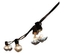 Lumières de patio, cloche en verre transparent, éclairage extérieur décoratif, câble noir, prise UE, 15 m, 50 lampes