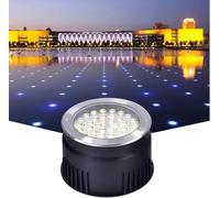 Lumières de paysage extérieures - Lumière souterraine à LED, projecteur encastré rond AC 220 V, lampadaire en verre trempé étanche IP65, éclairage décoratif de cour de jardin(Warm White Color,12W)