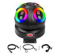 Lumières de scène Magic Ball, lumières DJ, lumières principales mobiles avec effet de faisceau RVB, rotation continue avec contrôle DMX et son activé pour fête DJ de mariage, Live House