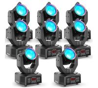 Lumières de Scène - U'king DJ Lyre LED RGBW 120W Avec RGB Bande + Laser - Jeux de Lumiere DJ Rotation à 450° PACK DE 8