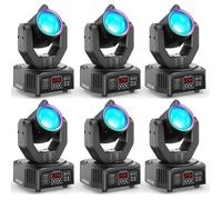 Lumières de Scène - U'king DJ Lyre LED RGBW 120W Avec RGB Bande + Laser - Jeux de Lumiere DJ Rotation à 450° PACK DE 6