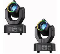 Lumières de Scène - UKing Lyre LED RGBW 100W Avec RGB Bande + Laser - Jeux de Lumiere DJ Rotation à 450° PACK DE 2