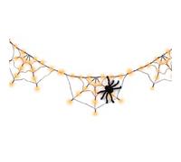 Lumières d'halloween d'intérieur, 1 Toile 'araignée Lumineuse résistante aux intempéries, Orange 3 Pieds