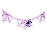 Lumières d'halloween d'intérieur, Toile 'araignée éclairée résistante aux intempéries, Violet Standard